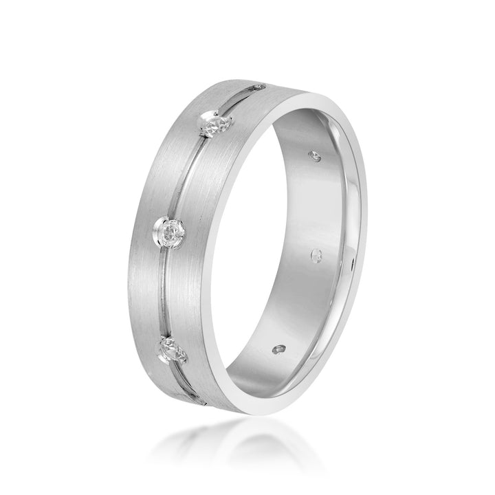 Riley 6mm Mens Diamond Band in Platinum