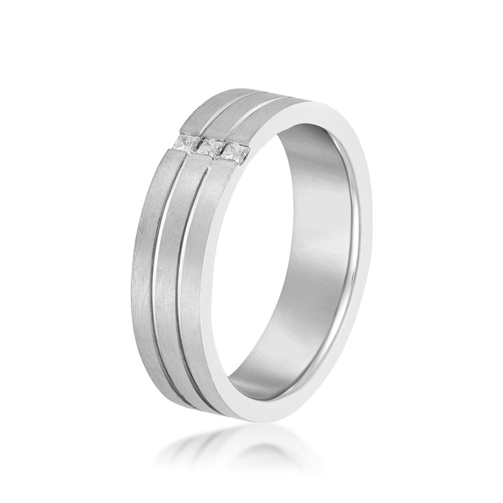 Benjamin 6mm Mens Diamond Band in Platinum