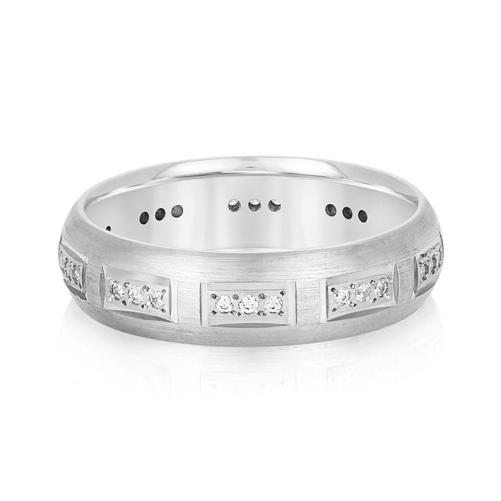 Sebastian 6mm Mens Band in White Gold
