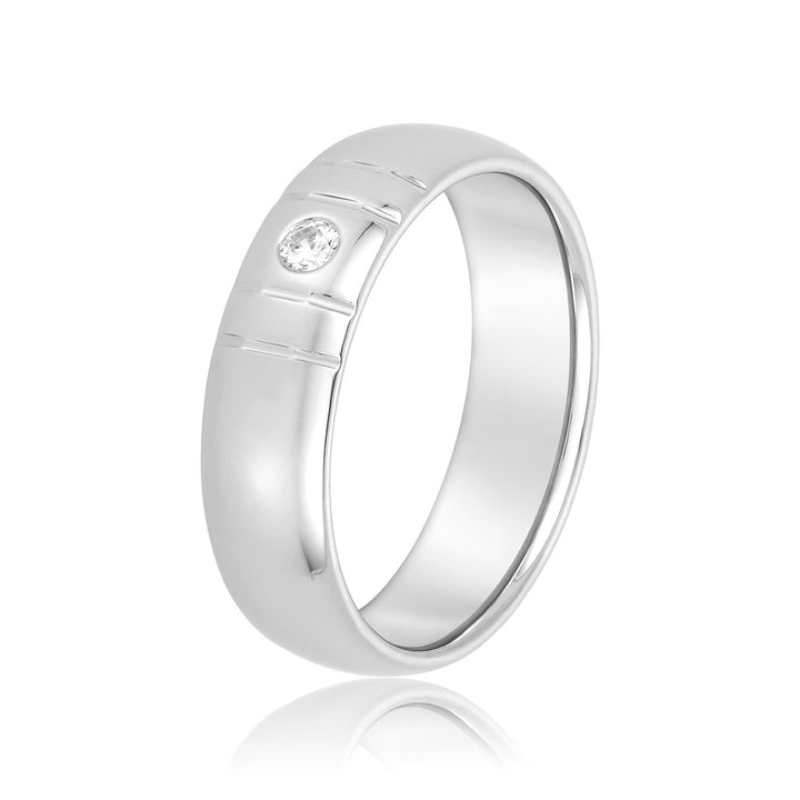 Caleb 6mm Mens Diamond Band in Platinum