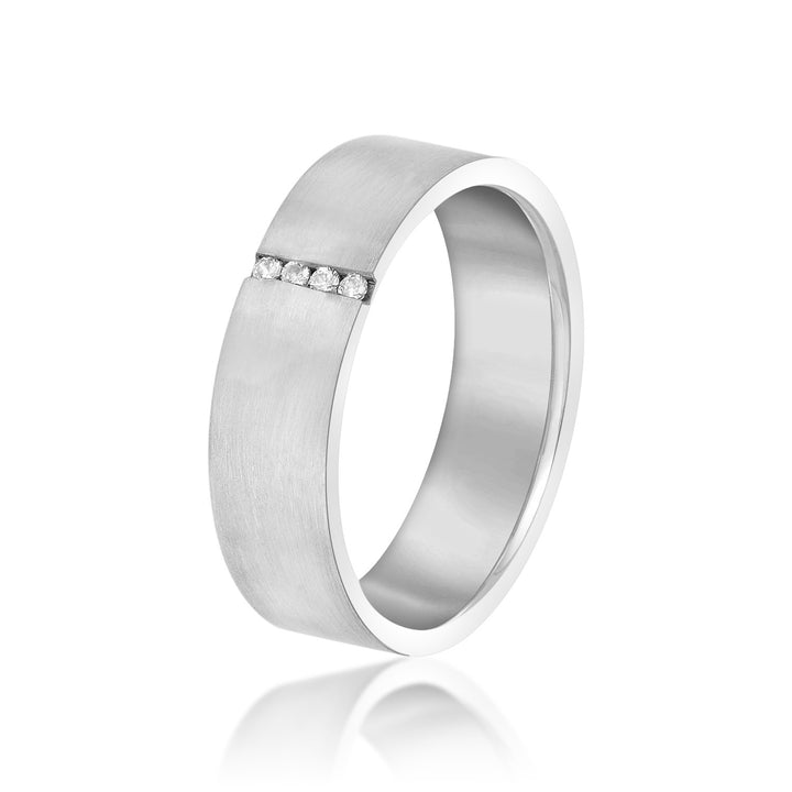 Xavier 6mm Mens Diamond Band in Platinum