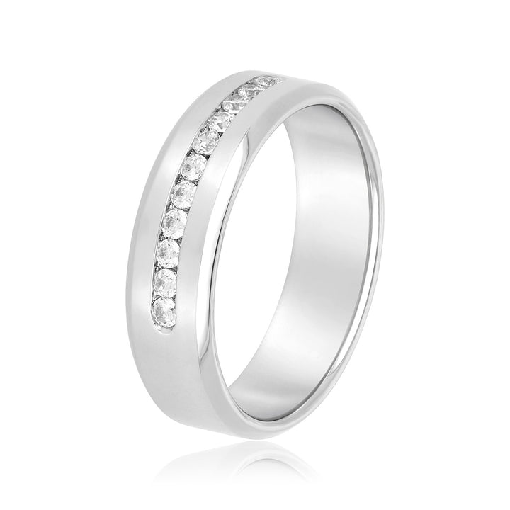 Flynn 6mm Mens Band in Platinum