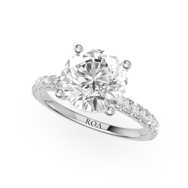Evangeline Hidden Halo Pave Engagement Ring