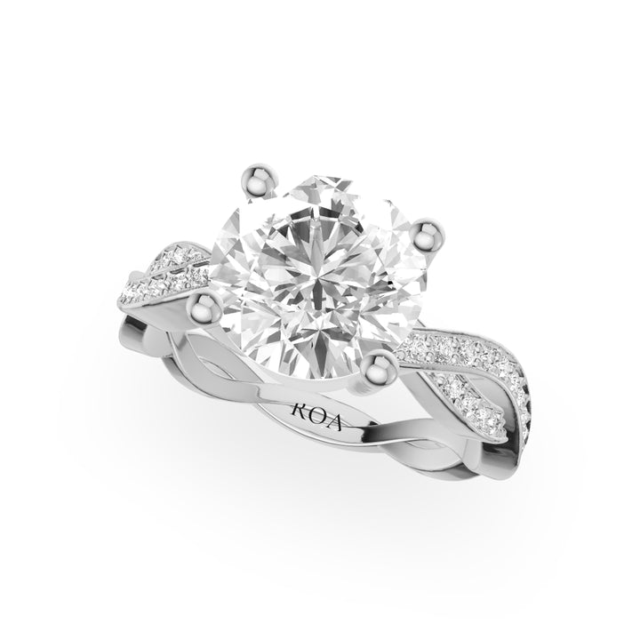 Triumph Nature Inspired Engagement Ring in Round White Gold