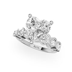 Primrose Pave Engagement Ring in Heart White Gold