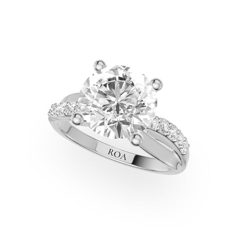 Haloa Twisted Pave Engagement Ring