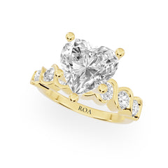 Primrose Pave Engagement Ring in Heart Yellow Gold