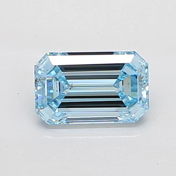 1.53CT Emerald Cut Coloured Lab Grown Diamond BLUE | SI1 | IGI Certified